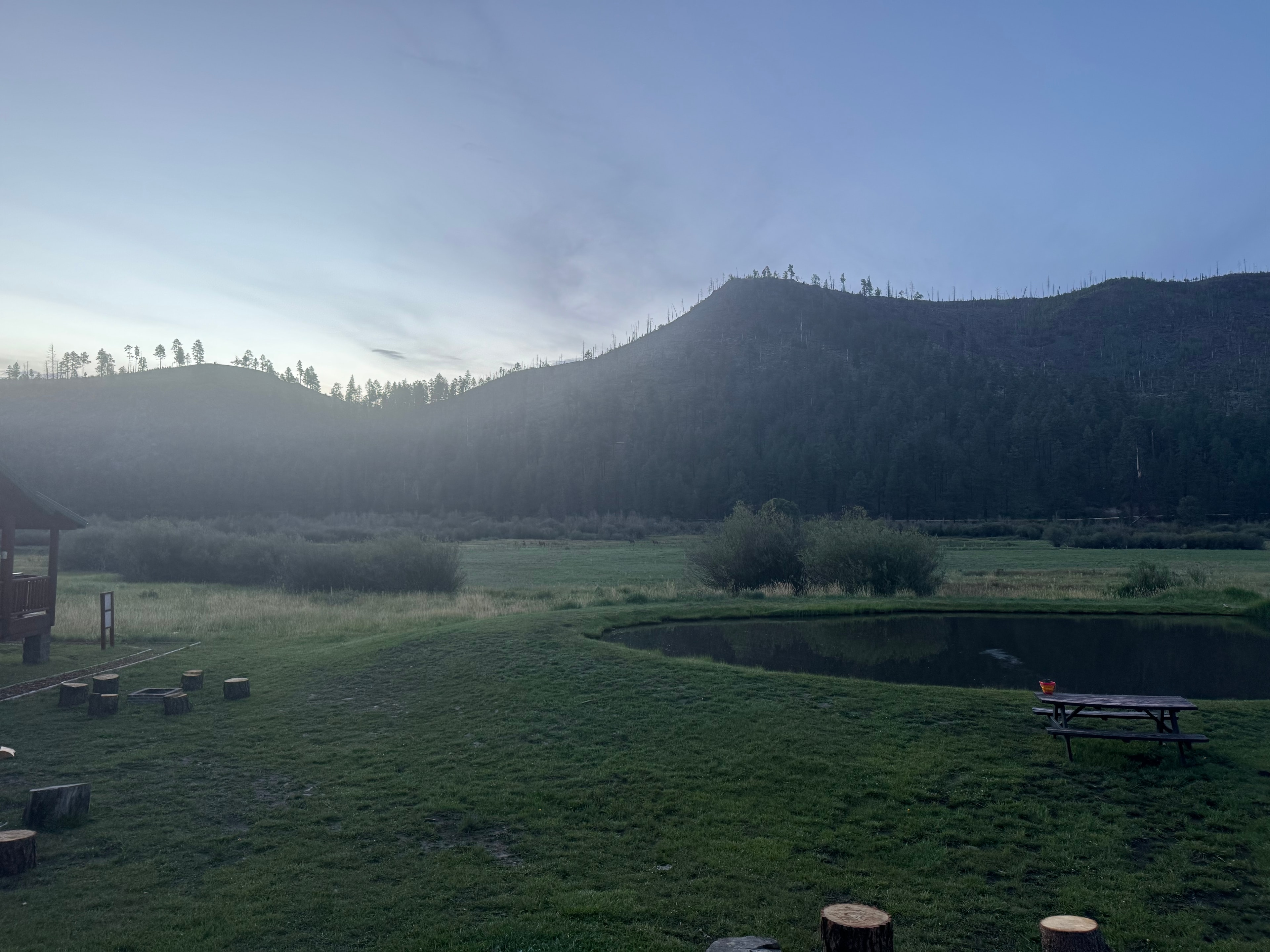 Catch-and-release pond at dawn in Greer Arizona
